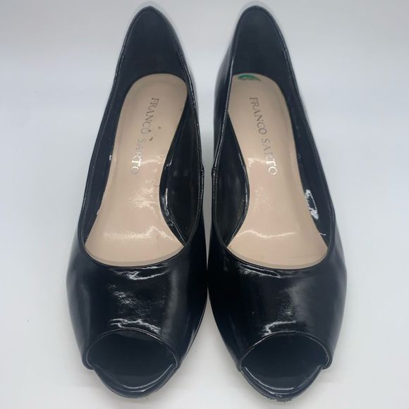 Franco Sarto Shoes - Franco Sarto Black peep toe wedge heel size 8